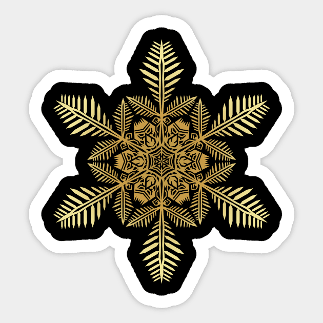 Gold Snowflake Mandala Sticker by twizzler3b